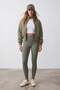 Women's Green Shaping / Sculpting High-Waisted Compression Leggings Alc-X16041