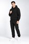 Men's Black 3-Ply Sweatsuit Set with Hood, Made of Super Soft Puff Fabric - 6