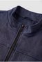 Seasonal Slim Fit Stand Collar Basic Suede Jacket