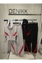 TREND SPECIAL DESIGN 2-THREAD, CORD-FREE STRIPED DETAILED HOODED WAIST-FITTED SWEATSHIRT BAGGY TRACKSUIT 2-PIECE SET - 2