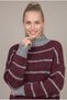 Women's Premium Striped Oversized Knit Sweater with Ripped Details - 3