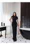 Waist-Fitted Maxi Tulle Dress with Cape - 4