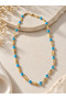 Gold-Plated Beaded Necklace with Evil Eye Beads