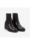 Women's Thermal-Lined Genuine Leather Zip-Up Boots with 7cm Wedge Heels 12060 - 3