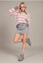 Women's Premium Striped Oversized Knit Sweater with Ripped Details - 3