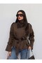 سترة مفصلة بالجلد مع حزام - 6