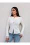 Sleeve lace ribbed knit cardigan - 4
