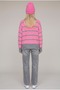 Women's Premium Striped Oversized Knit Sweater with Ripped Details - 4