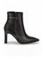 Women's Fur-Trimmed Zip-Up Boots with Black Zipper and Stiletto Heels 665192 - 2
