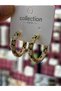 Women's Gold-Colored Leopard Print Rhinestone Hoop Earrings: Stylish and Trendy Earrings - 2