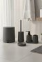 Matte Gray 5 Piece Round Bathroom Set – Bucket, Toilet Brush, Liquid Soap Dispenser