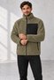 Men's Khaki Lambswool Welsoft Fleece Jacket with Full-Length Zipper and 3 Zippered Pockets - 2