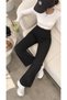 Women's High-Waisted, Wide-Leg Pants with Wide Waistband, Long Style