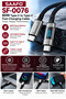 SF 0076 60W Type-C to Type-C Fast Charging Cable with LED Display - Black - 2