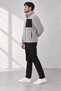 Men's Gray Lambswool Welsoft Fleece Jacket with Full Zipper and 3 Zippered Pockets - 7