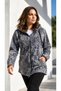 BLACK LEOPARD PATTERN HOODED FLEECE JACKET - 3