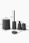 Matte Gray 5 Piece Round Bathroom Set – Bucket, Toilet Brush, Liquid Soap Dispenser - 4