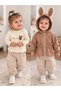 Girl's 3-Piece Set with Bunny Ears: Jacket and Pants, 3–18 Months