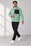 Men's Green Lamb Welsoft Fleece Jacket with Full Zipper and 3 Zippered Pockets - 6