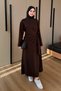 Women's Crew Neck, Side-Tie, 2-Thread Basic Modest Dress 3273 - 7
