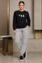 Crew-Neck Brushed Inside Chardonnay Sweatshirt Set—Seasonal 3-Piece Set with Panda Print for Women/Girls