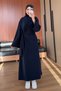 Women's Crew Neck, Side-Tie, 2-Thread Basic Modest Dress 416 - 5