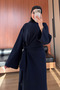 Women's Crew Neck, Side-Tie, 2-Thread Basic Modest Dress 416 - 6