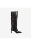 Hawen Angels Women's Genuine Leather Ruched Pointed Toe 7cm Stiletto Heel Boots 27634