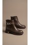 Women's Veyra Ankle Boots with Chain Detail and Thick Soles, Coffee-Brown Leather - 6