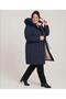 Women's plush, lined, oversized trench coat/jacket with a removable hood, 90 cm long - 2