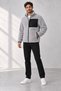 Men's Gray Lambswool Welsoft Fleece Jacket with Full Zipper and 3 Zippered Pockets - 6