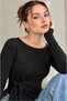 Women's Long-Sleeved Blouse with Tie-Detail MO0606 - 2
