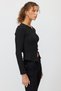 Women's Front Zippered Corded Fabric Blouse - 5