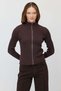 Women's Corded Fabric Cardigan with a Zipper - 2
