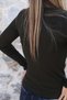 Dark Khaki Metallic V-Neck Corded Fabric Blouse - 4