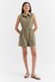 Women's Soft Textured Belt Detailed Jumpsuit - 4