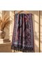 FLR-5045 Anthracite, Red, and Turquoise Paisley-Patterned Reversible Cashmere Shawl | Eos Collective - 2