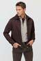 Men's Suede Jacket with a Zipper - 4