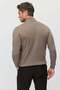 Men's Half Fishnet Patterned Knitwear Sweater - 5