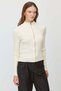 Women's Corded Fabric Cardigan with a Zipper - 2