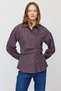 Women's Striped Shirt with Draped Details and Asymmetrical Buttons - 2