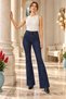 Women's Flared Skinny Jeans, Solid Dark Blue, 867-24 - 4
