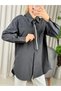 Stone Embellished Shirt with Tie 25S8608 Black - 3