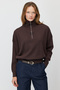 Women's Half-Zip Mock Neck Knit Sweater - 2