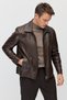 Men's Regular Leather Coat - 4