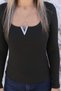 Dark Khaki Metallic V-Neck Corded Fabric Blouse - 3