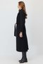 Women's belted wide-collar long cashmere melton coat - 4