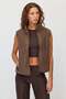 Women's Plush Mock Neck Vest with Pockets - 2
