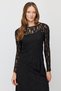 Women's Lined Long-Sleeved Blouse with Lace Details - 3
