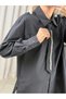 Stone Embellished Shirt with Tie 25S8608 Black - 5